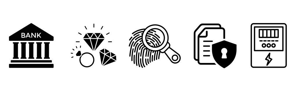 usos de bolsas de seguridad: bancos, casas de empeños, joyerias, evidencia policial, medidores eléctricos, documentos confidenciales